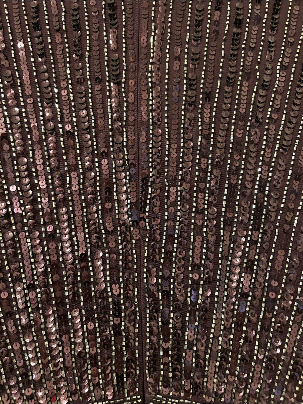 Mac Duggal Plum Beaded Sequin Flutter Sleeve Gown - Picture 15 of 16